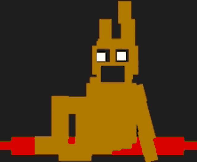 a pixel art of a rabbit with a shocked look on his face