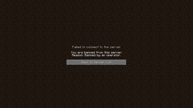 a failed to connect to the server message is shown