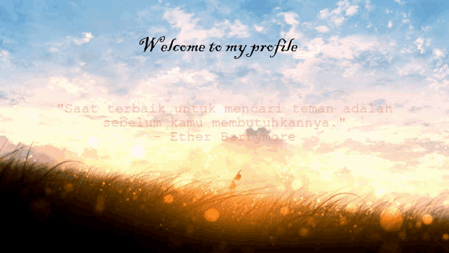 a picture of a field with the words welcome to my profile