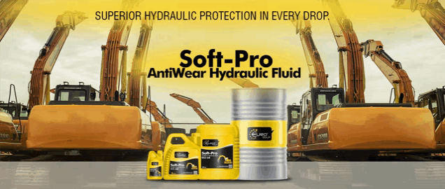 an ad for soft pro antiwear hydraulic fluid