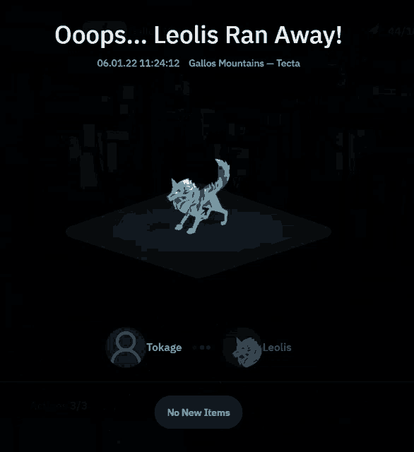 a screenshot of a game that says " oops ... leolis ran away "