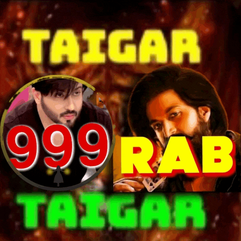 a poster for taigar 999 rab shows a man with a beard