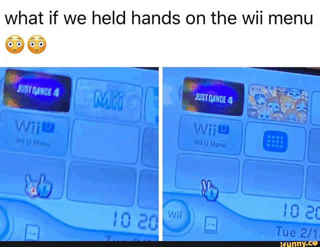 what if we held hands on the wii menu wiiu menu