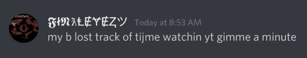 a screenshot of a discord message from jimmy eyezy today at 8:53 am