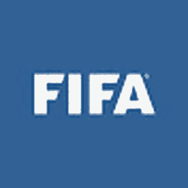 a blue background with the word fifa in white letters .