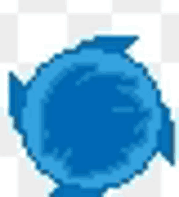 a pixel art drawing of a blue circle with a shark in it .