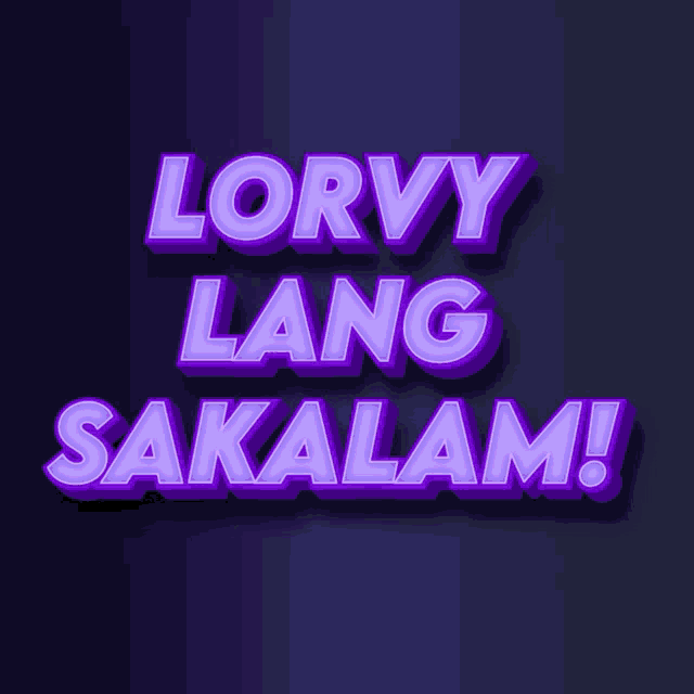 a purple sign that says lorvy lang sakalam on it