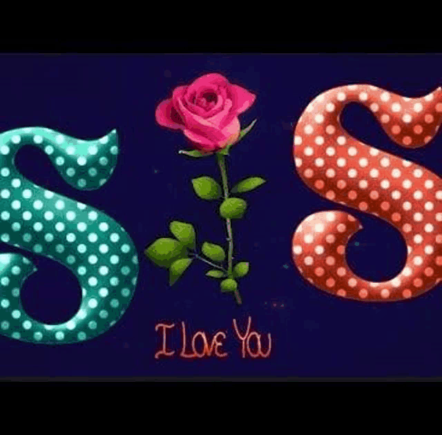 the letters s and s are polka dot and have a rose in the middle .