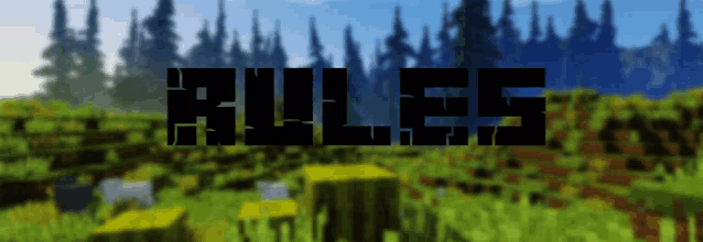 a blurred image of a field with the word rules written on it