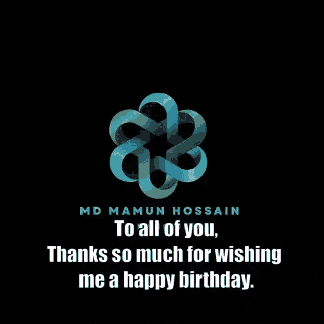 a message from md mamun hossain wishing me a happy birthday