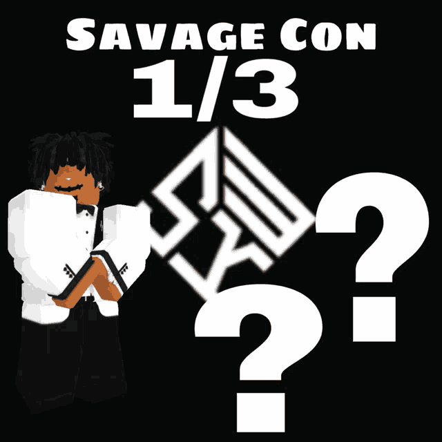 a poster for savage con 1/3 with a man in a tuxedo