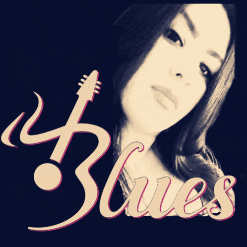 a black and white photo of a woman with the words " blues " on the bottom