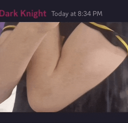 a picture of a person 's arm with the words dark knight today at 8:34 pm below it