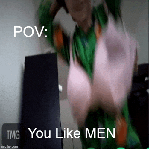 a blurry picture of a person with the words " pov : you like men "