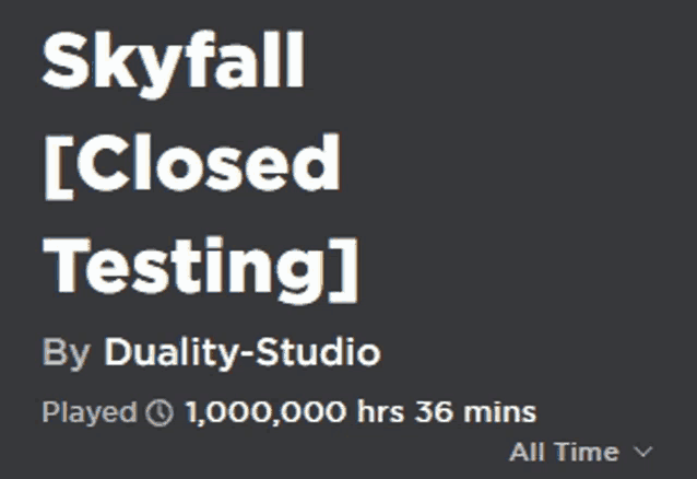 a screen shot of skyfall closed testing by duality studio