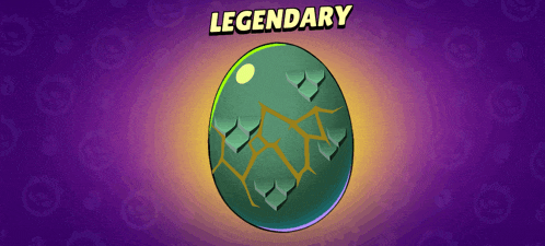 a purple background with a green ball and the words legendary on it