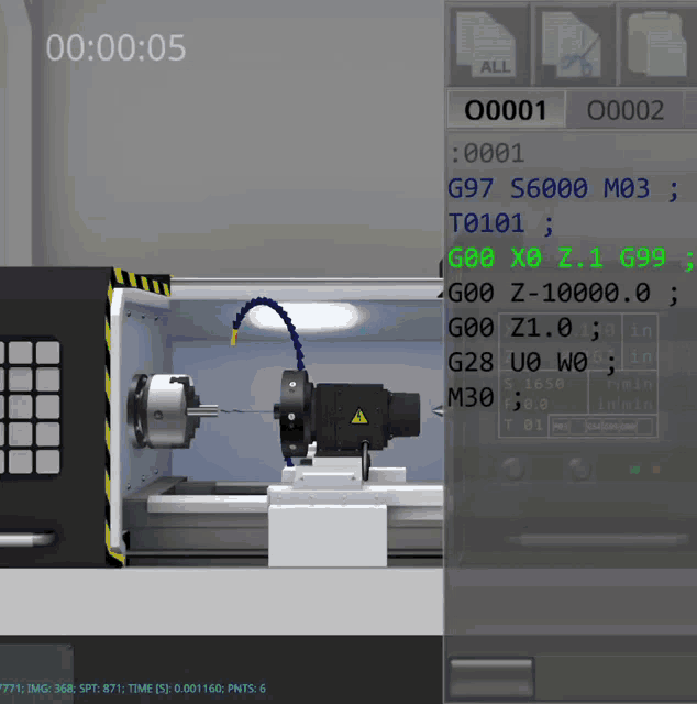 a screenshot of a machine with the time of 00:00:05 on it