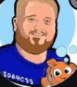 a man with a beard is holding a stuffed animal in his hand .