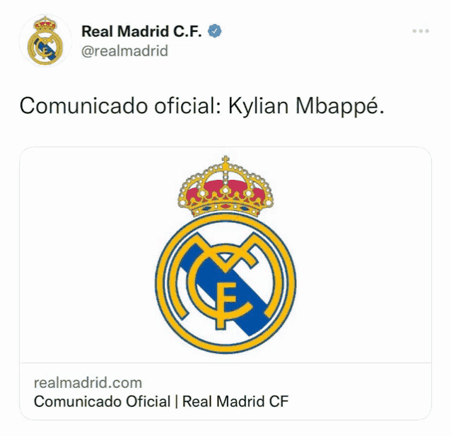 a real madrid logo with a crown and the words comunicado oficial