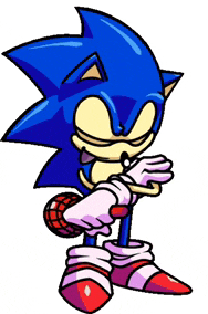 a cartoon of sonic the hedgehog holding a microphone