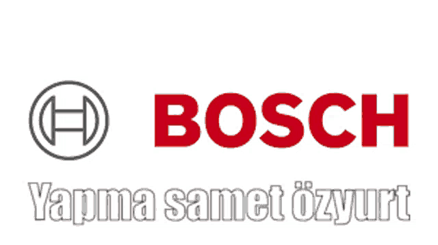 a red and white logo for bosch with a white background