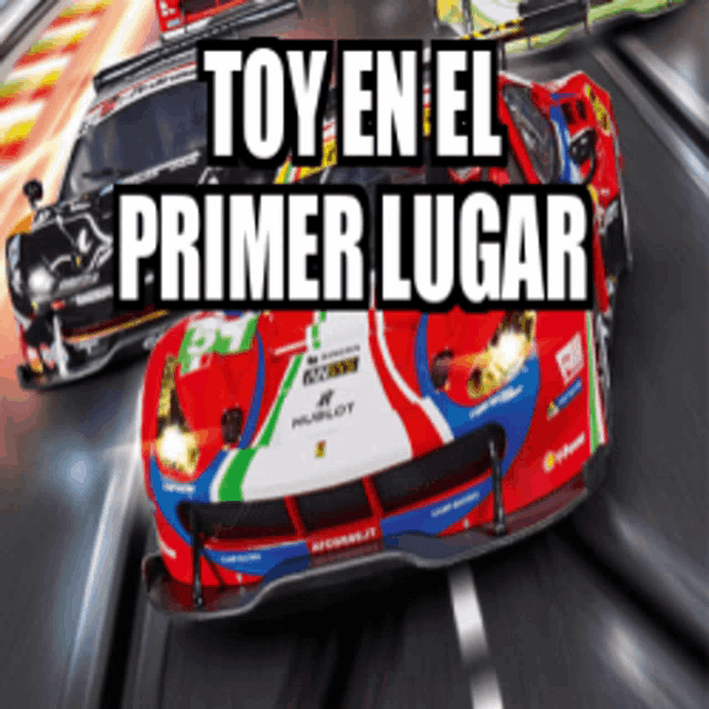 toy en el primer lugar is written above a picture of a race car