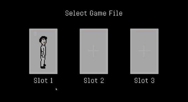 a screenshot of a game that says select game file on the bottom