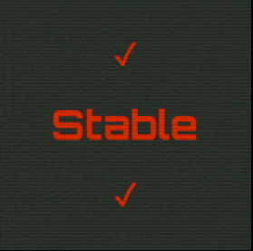 the word stable is on a black background