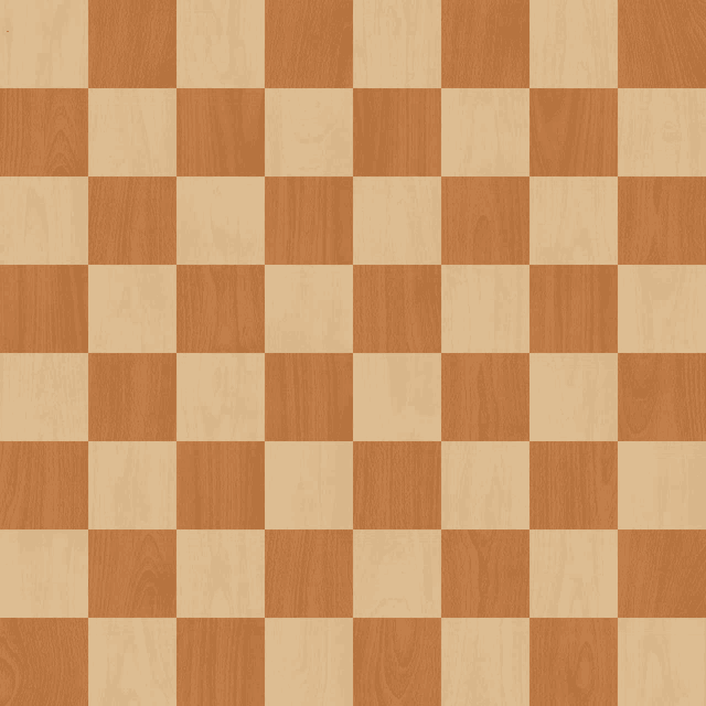 a wooden chess board with brown and white squares on it