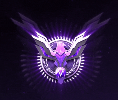 a purple emblem with the letter v in the middle