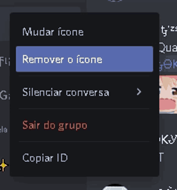 a screenshot of a computer screen that says remover o icone on it