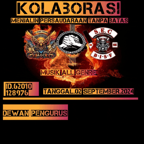 a poster that says kolaborasi with a guitar on it