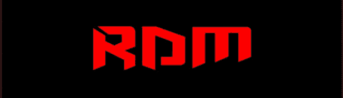 a black background with red letters that spell out the word rom