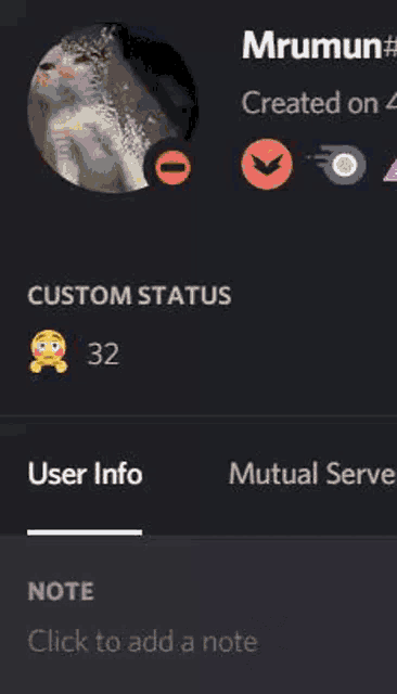 a screenshot of a person 's profile on discord .