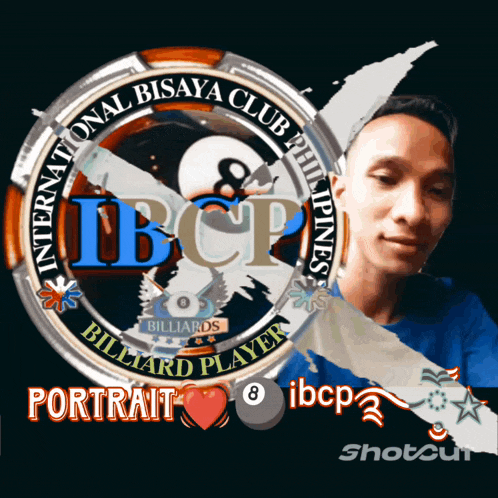 a portrait of a billiard player for the international bisaya club of the philippines