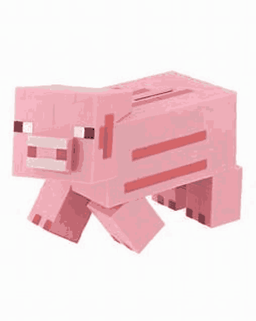 a pink pig figurine from the video game minecraft .