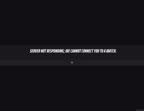 a black screen with a message that says server not responding