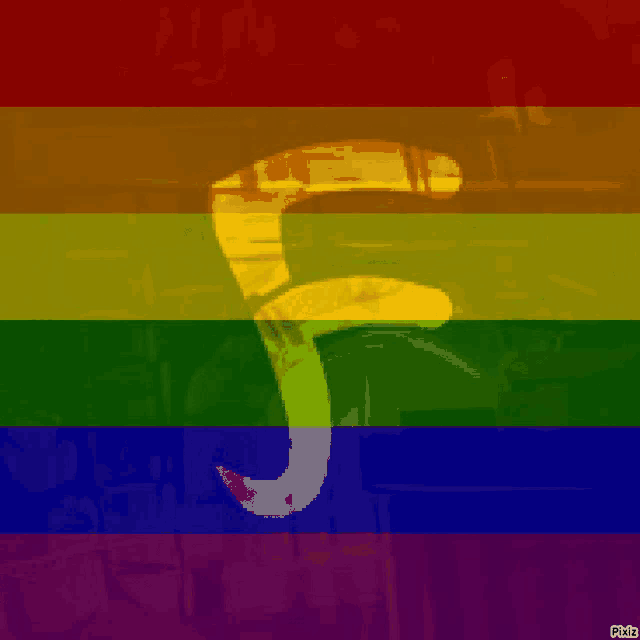 a picture of a rainbow flag with the letter f on it