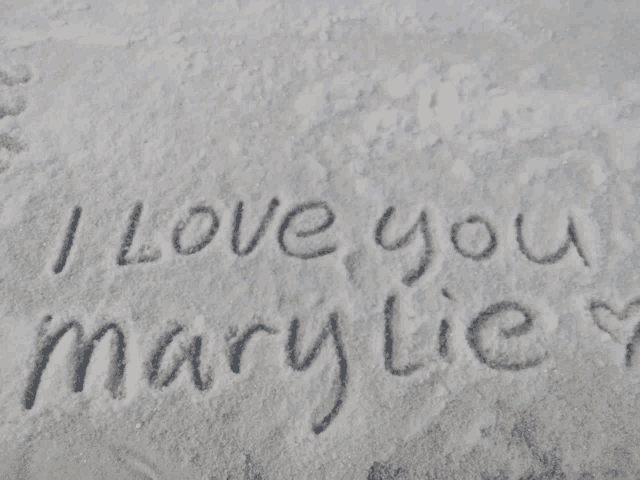 i love you mary lie written in the snow