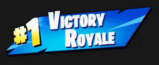 a blue sign that says victory royale # 1 on it