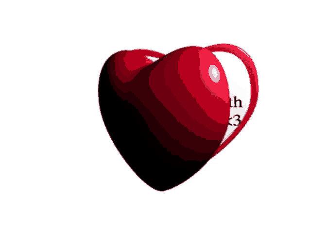 a red heart on a white background that says th < 3 on it