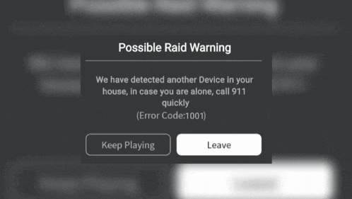 a possible raid warning message is displayed on a screen