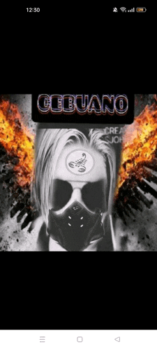 a picture of a man wearing a mask with the word cebuano on it