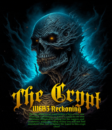 a poster with a skull and the words " the crypt "