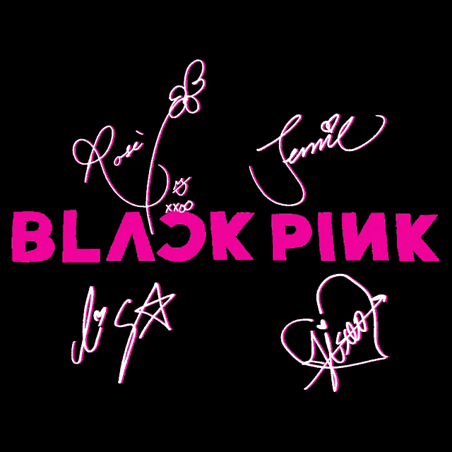 a black background with pink text that says black pink