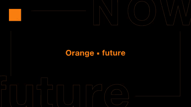 an orange logo on a black background with the words orange future