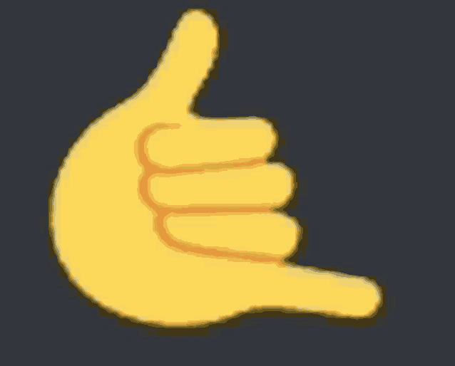 a yellow hand is making a thumbs up sign on a black background