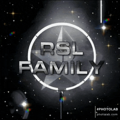 a rsl family logo with a star in the center