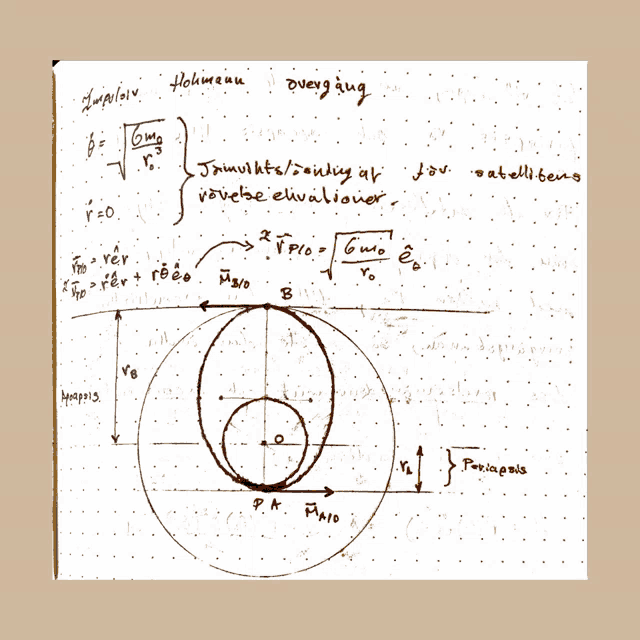 a drawing of a circle with the letters p.k. and m.o.