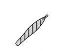 a black and white drawing of a cigarette with a striped wrapper .